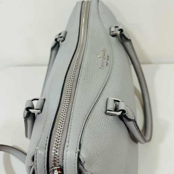 Kate Spade Mimi Satchel Shoulder Bag Nimbus Gray Pebbled Leather - Picture 9 of 15